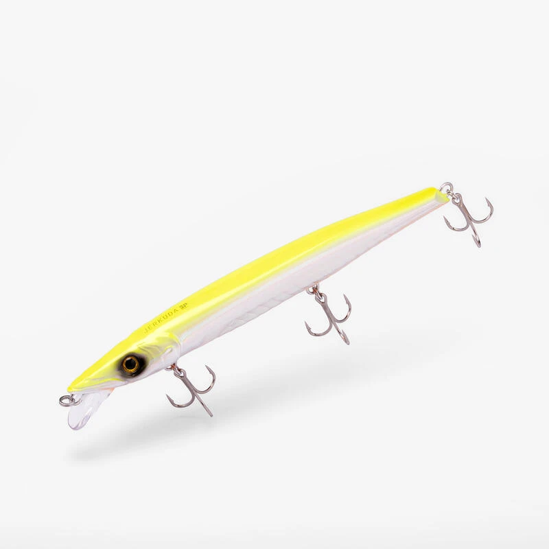 Jerkbait Pêche Au Leurre En Mer JERKUDA 170F Blanc Fluo 2 Jerkbait Pêche Au Leurre En Mer JERKUDA 170F Blanc Fluo – Image 2